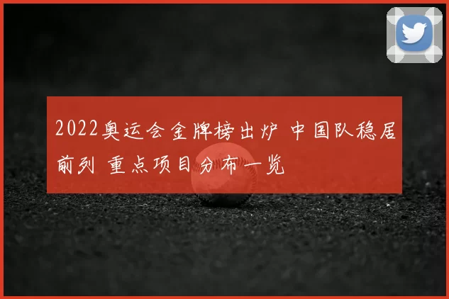 2022奥运会金牌榜出炉 中国队稳居前列 重点项目分布一览